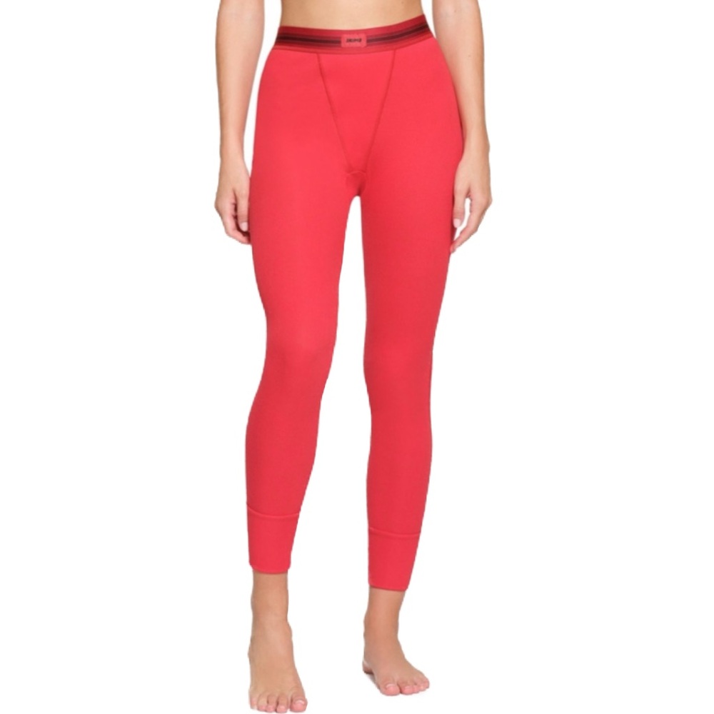 Skims Cotton Ribbed Legging Red Limited Edition Size Small